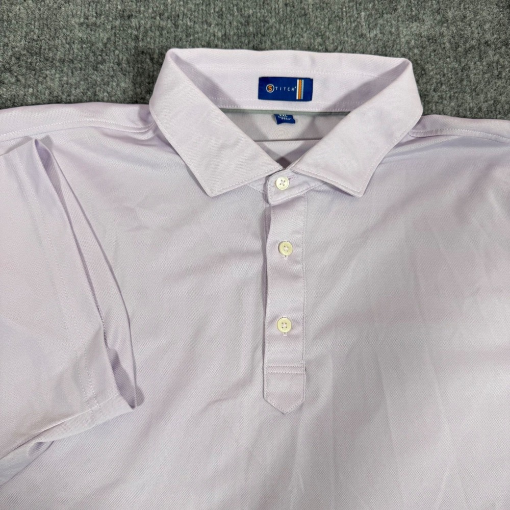 Stitch Golf Polo Shirt Performance Short Sleeve Mens XXL Lavender Purple EUC